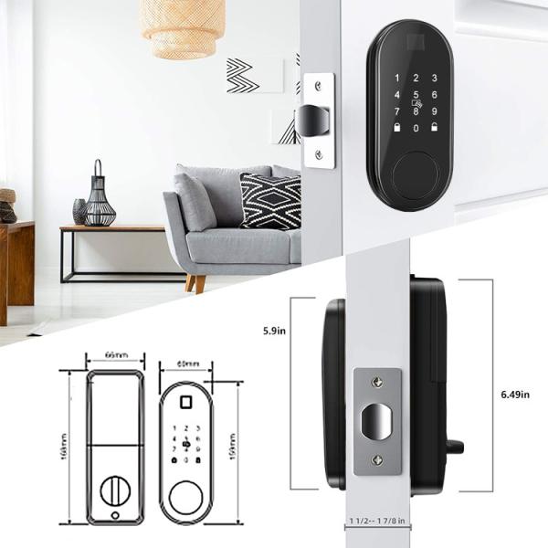 Biometric Smart Deadbolt Door Lock Keyless Smart Entry Door Locks