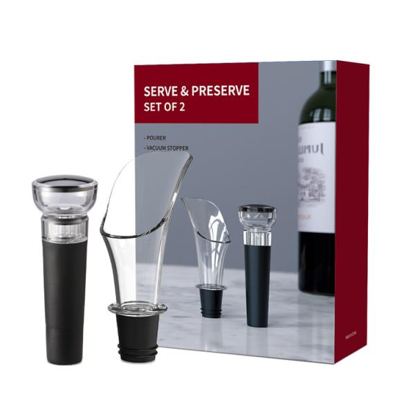 Red Wine Vacuum Sealing Wine Stopper And Pourer Promotional Wine Gift