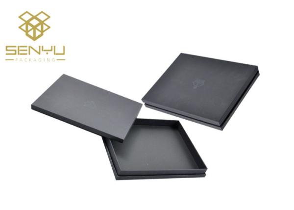 Black Kraft Paper Box Packaging with 1200g Cardboard Base Lid Gift Packing