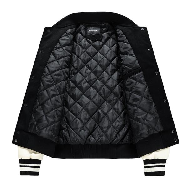 Winter Stand-up Collar Quilted Jacket for Customized Sample Men's Baseball Jacket