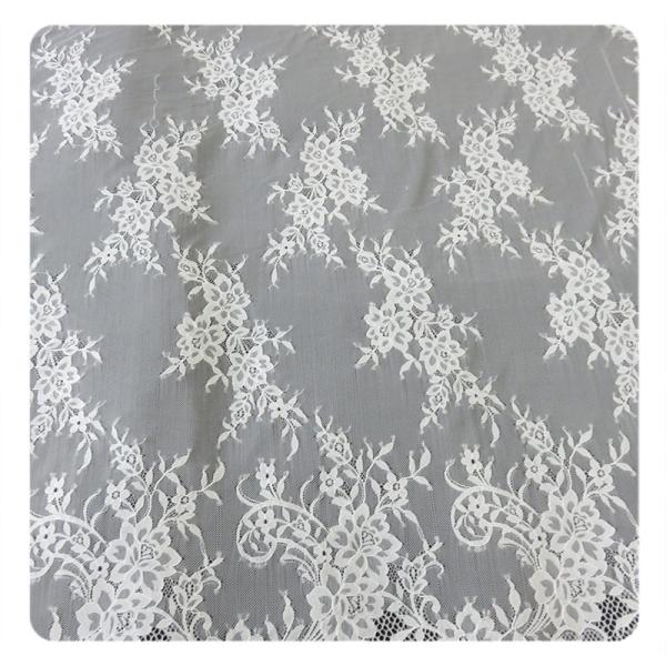 Beautiful white Nylon Eyelash Elastic Lace Trim / Decorative Lace Trim