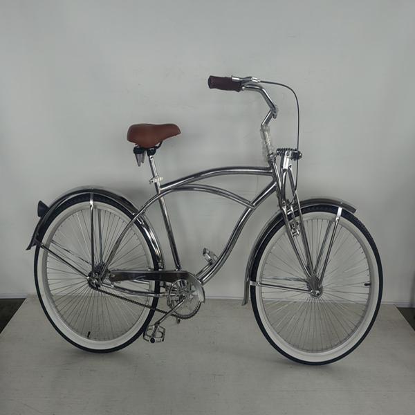 26*2.125 Tire Vintage Style Adult 26 inch Single Speed Retro Chrome Beach Cruiser Bike Bicycle