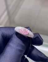 Marquise Laboratório de joias de diamantes cultivados Rosa CVD Anel de diamante 18k Branco Ouro passar o teste