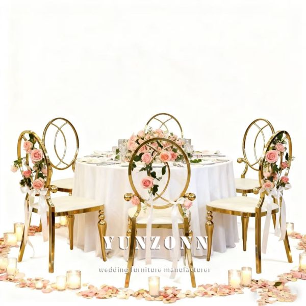 Hot Recommend New Seat Luxury Wedding Gold Throne Stainless Steel Comfortable Wedding Chairs