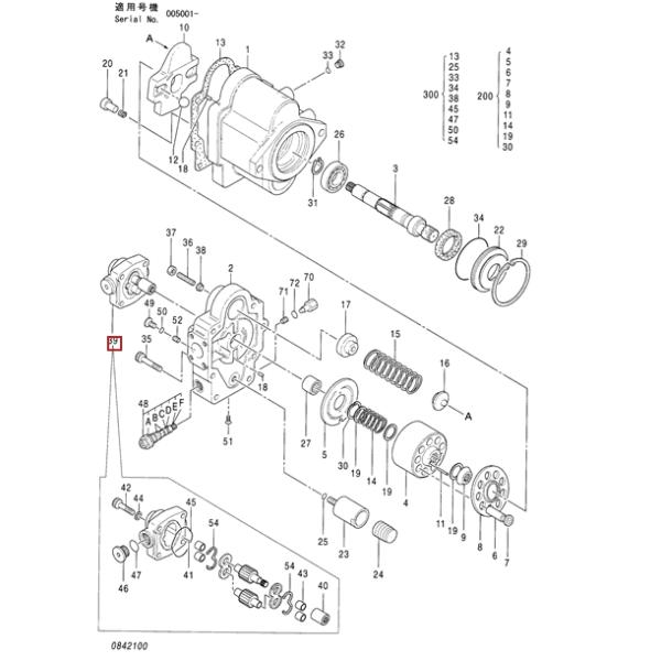Excavator ZAX50 ZAX55 Hitachi Hydraulic Gear Pump 4345902 For PVK-2B-505