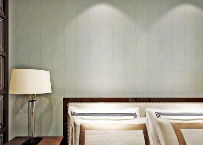 Light Green Washable Vinyl Wallpaper With Peel And Stick Embossed Surface , Strippable Type