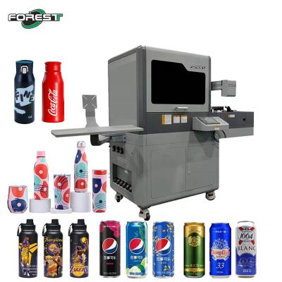 Máquina de impressão a jato de tinta rotativa de duas estações para garrafas e latas