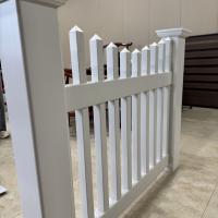 8ft Wide White Clean Design PVC Picket Fence Durable Fire Retardant