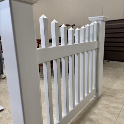 8ft Wide White Clean Design PVC Picket Fence Durable Fire Retardant