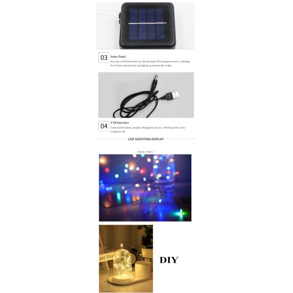 Christmas Wedding String Lights 7-102m Waterproof Warm White Battery/USB/Solar Operated