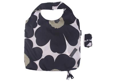 210D Polyester Folding Tote Bag Big Flowers Collapsible Beach Bag