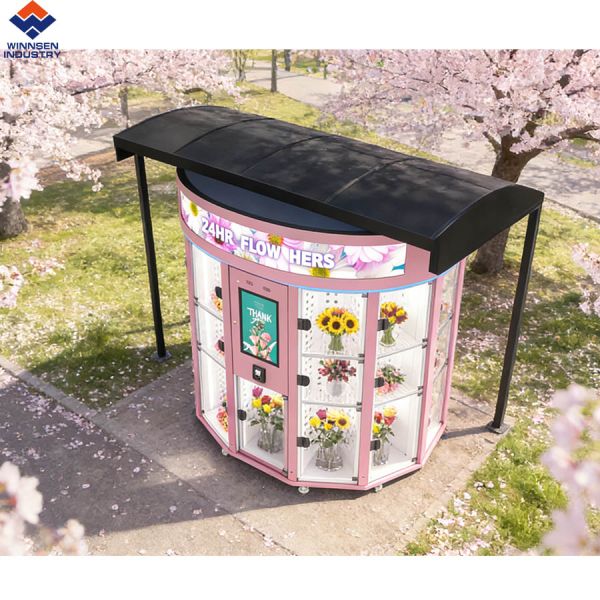 24h Self-Service Flower Vending Locker Smart Payment, Refrigeration Low Stock Alarm