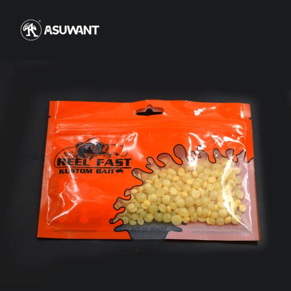 Small Heat Sealing Sachet Fish Food Packaging Bags With Window Zipper