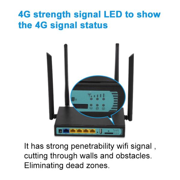 4 External Antennas 3G 4G LTE Wifi Router QCA9531 With Pci-E Slot 12V 1A