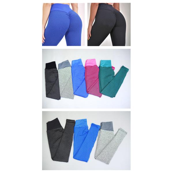 Сот текстурировал гетры управлением Tummy целлюлита безшовной носки йоги анти-