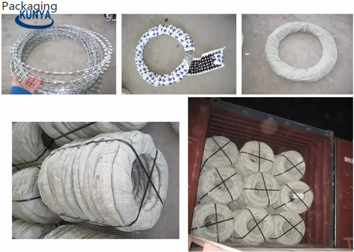 100mm гальванизированная колючая проволока бритвы