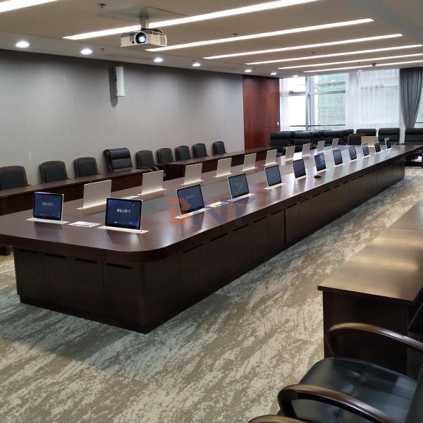 BNT 17.3 Retractable Touch Screen Hidden in Meeting Table Flip up Lcd Monitor Lift/conference Table Pop up Lcd Monitor Lift