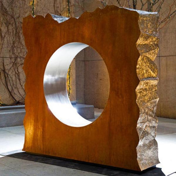 Corrosion Resistant Corten Steel Sculpture Home Decor Sculpture With Stainless Steel