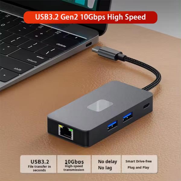 8-In-1 Multiport Adapter USB-C Hub With HDMI 3 USB3.0 RJ45 And PD Output 5-8 Ports