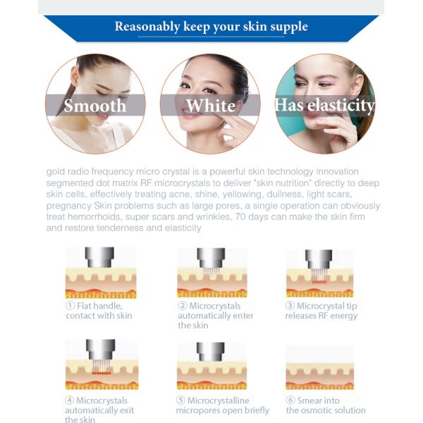 Gold RF Microneedling Machine Skin Rejuvenation Anti-Aging Salon Beauty Equipment