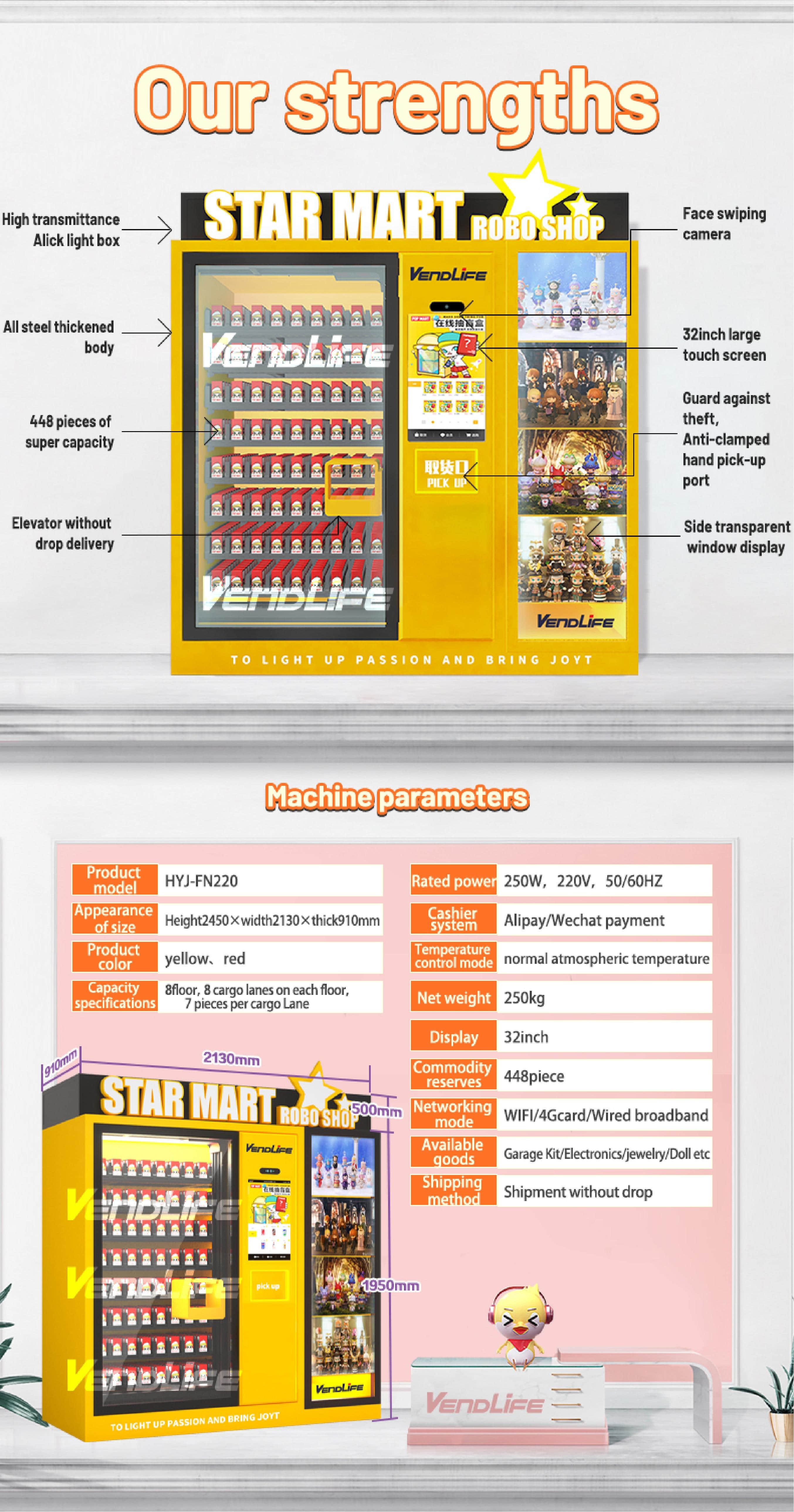 Interactive Mystery Box Vending Machine with Touch Screen, Remote Management and Customizable Display Cabinet for Retail Operators