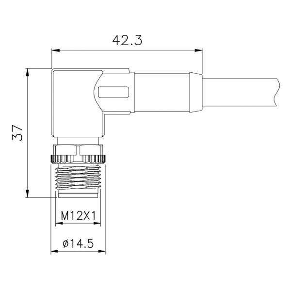 3 4 5 6 8 12 соединитель 90 градусов прямоугольного водоустойчивого соединителя 17pin M12 мужской женский