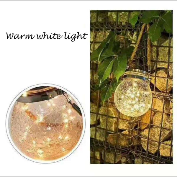 Decorative Colorful Solar Powered Yard Lights Crack Night Light Garden Bottle Hanging