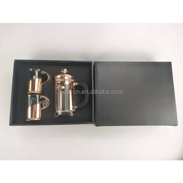Боросиликатное стекло French Press Дорожная кружка из розового золота Портативная 1000 мл нержавеющая сталь French Press Кофеварки Кофе