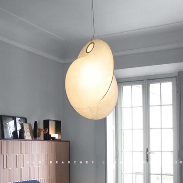 Lámpara de colgante LED de seda blanca simple para decoración de interiores Villa y hotel Escaleras lámparas de candelabros y colgante Luces de colgante modernas