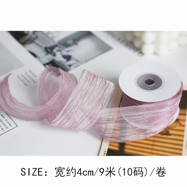 Полиэстерная лента для организмы 38 мм экологически безопасная бледно-розовая лента для организмы