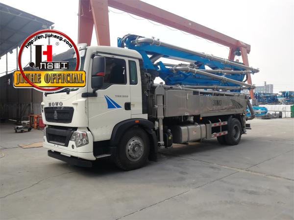 JIUHE 30m HB30K Small Concrete Pump Diesel Truck 230*1600mm 25time/Min 100cbm/H Eruo III Provided 100m3