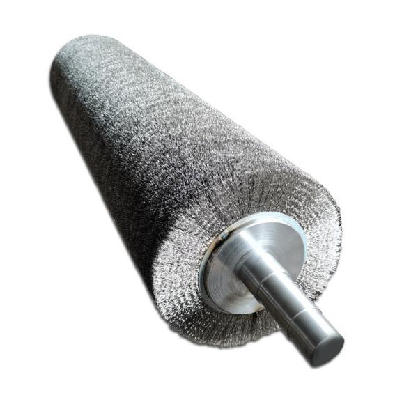 Customized Industrial Cylindrical Stainless Steel Wire Wrap Roller Brush For Wood Polishing