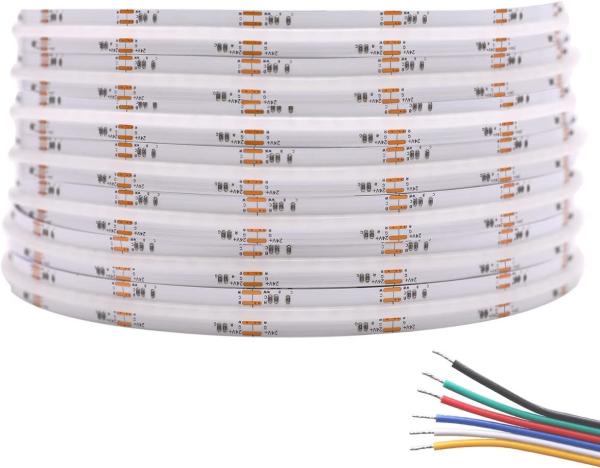 Bright 5M RGBCCT COB LED Strip Lights 21W 840LEDs DC 24V