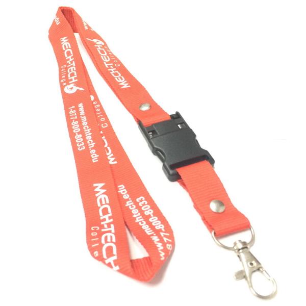 Office Promtional Polyester Custom Id Lanyards , White Logo Id Card Holder Neck Strap