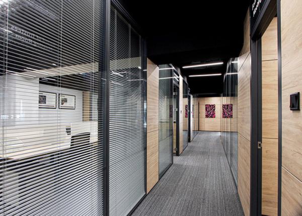 Soundproof Acoustic Office Aluminum Glass Partition wall Dividers space double glass white color