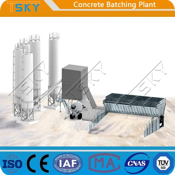 Skip Hopper Feeding HZS50 Concrete Batching Plant