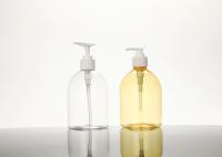 Clear Round Plastic 500ml Lotion Pump Bottle For Cosmetic Shampoo