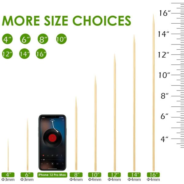 Ручки толстого крепкого 28cm БАРБЕКЮ Chamferred бамбуковые