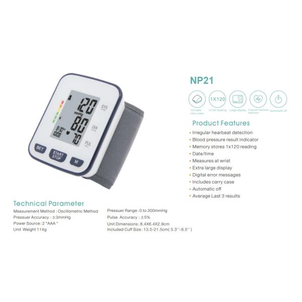 Medical Electronic Digital Sphygmomanometer Digital Wrist Blood Pressure Monitor