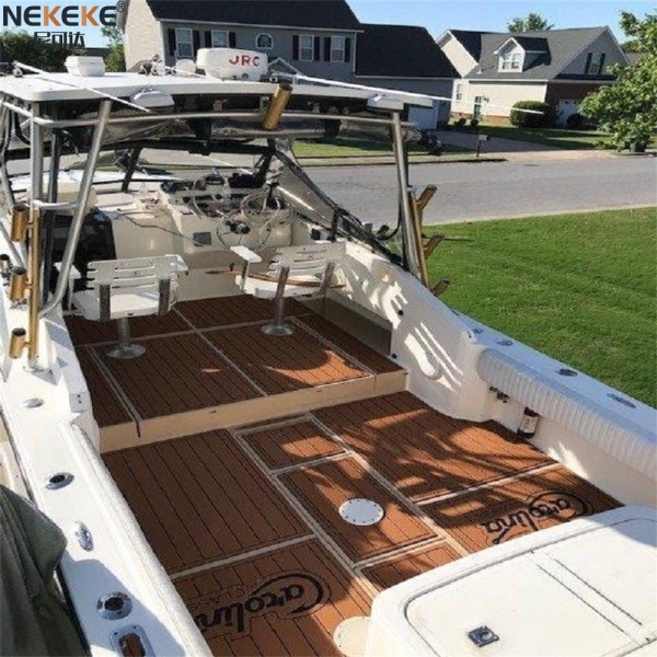 2000 Carolina Classic 25 Fishing Boat Cockpit Floor Mat EVA Faux Teak Marine Decking Pad