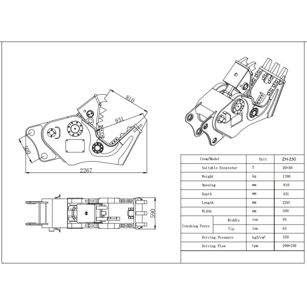 Long Reach Demolition Excavator with Shear Heavy Duty