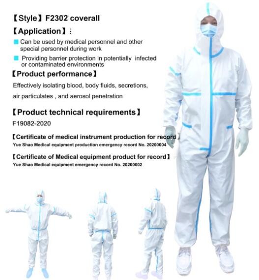 Professional  Isolation Disposable Protective Clothing FDA CE Certification