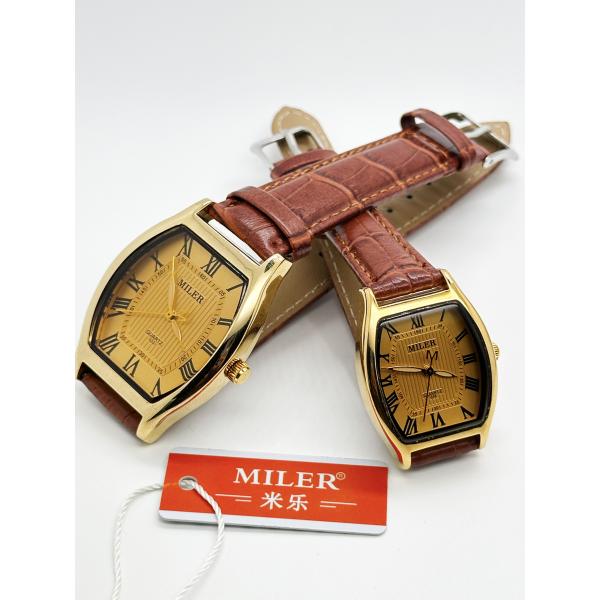 Светящиеся кварцевые часы для пар с подлинной кожаной лентой