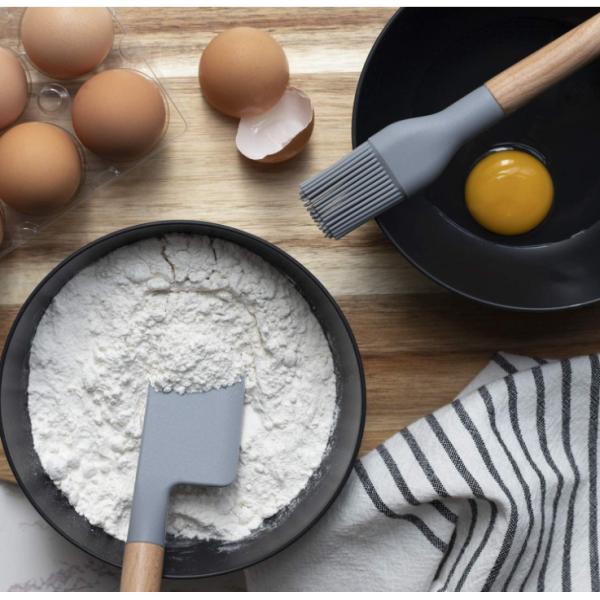 CU Approved Silicone Kitchen Utensil Sets , ODM Wooden Silicone Cooking Utensils