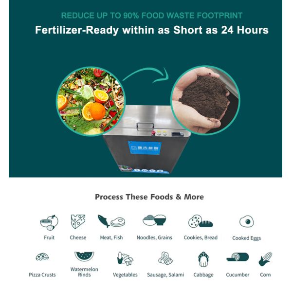 Wooden Box Fully Automatic Electric Food Waste Disposer Gear Bearing Core 10KGD Air Filtering Home Composter