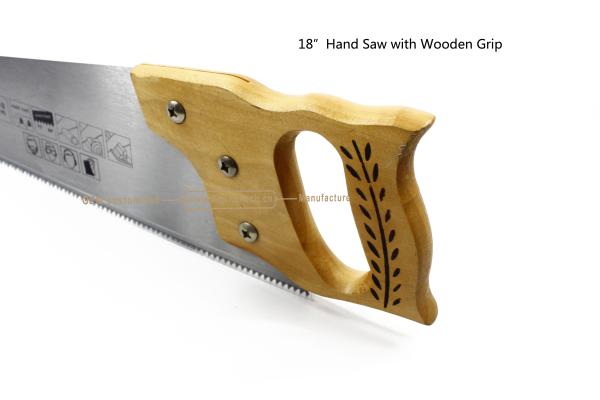 Aminatech 18”Hand Saw with Wooden Grip,Cutting Wood,Pruning the Garden