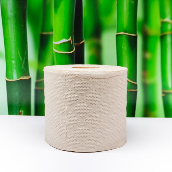 High quality Strong pure bamboo pulp cream beige 3ply 2 ply bamboo toilet paper