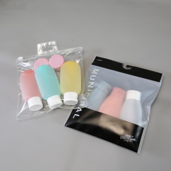 Zipper Top Cosmetic Plastic Bag Rectangular For Household And Personal Care
