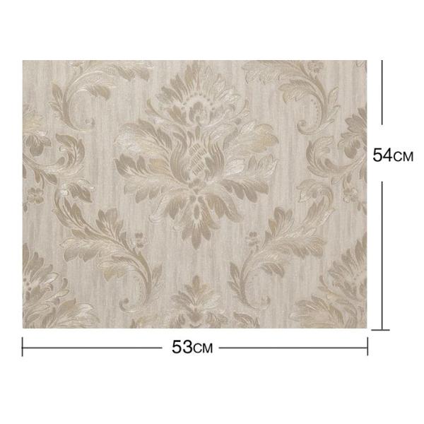 Classic Style Vinyl Golden Damask Pattern Wallpaper / WallCoverings Retro Vantage