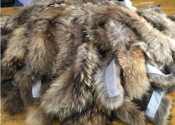 Capot naturel détachable de collier de fourrure de raton laveur longtemps pour le manteau 80cm de veste des hommes